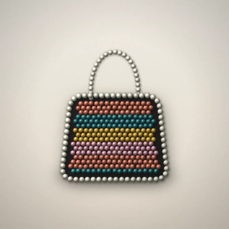 Multicolour mini beaded bag