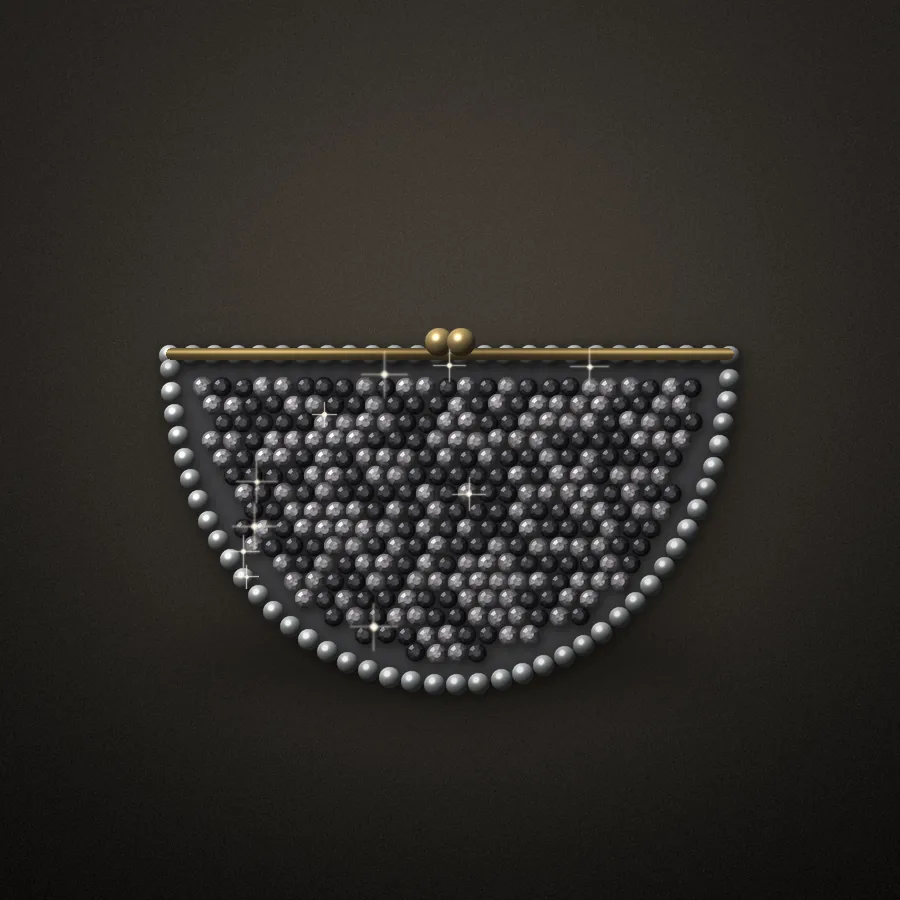 Black crystal evening bag