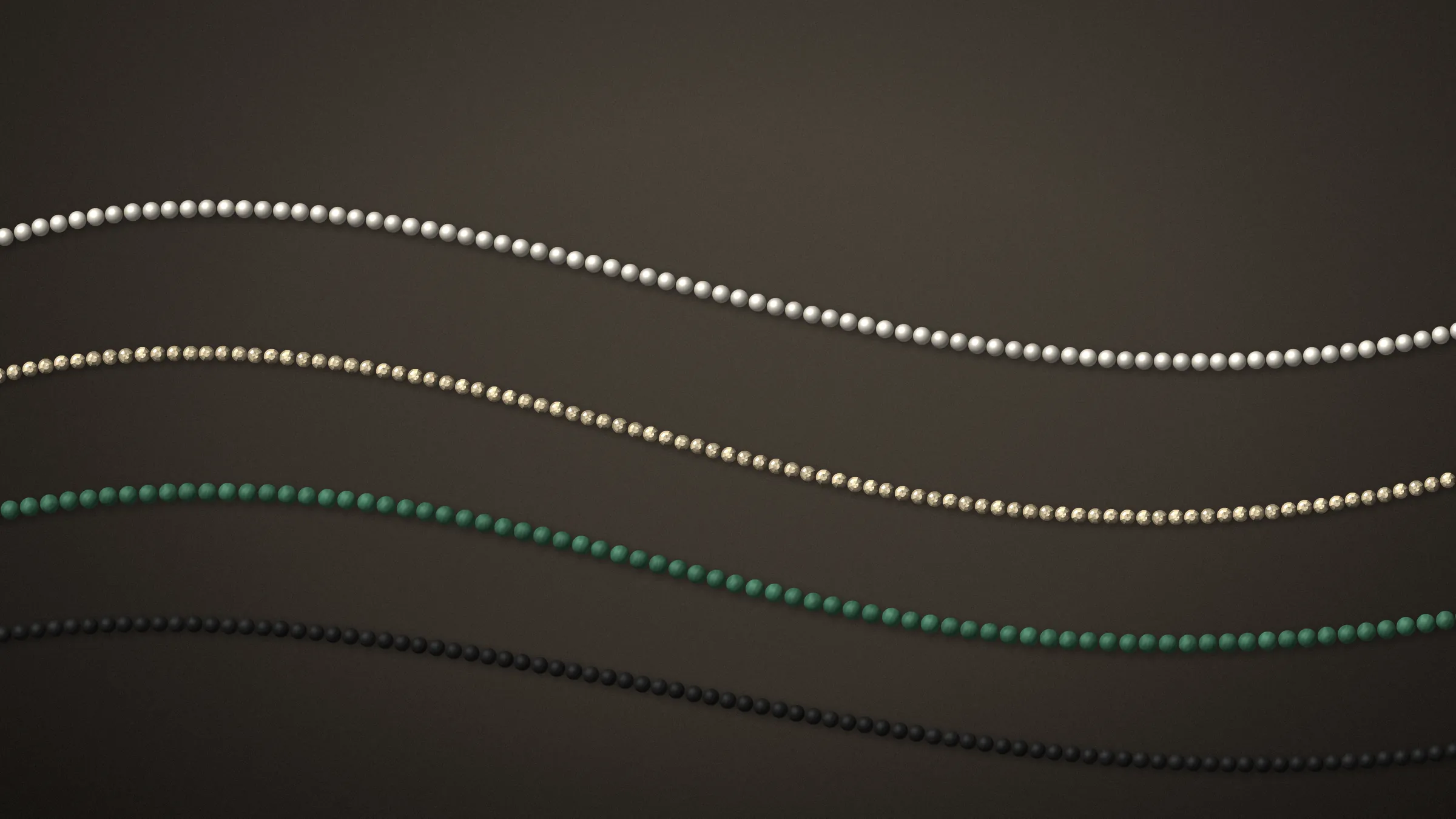 Strands of crystal, pearl and stone beads